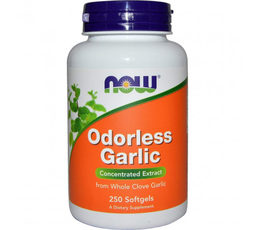 Часник Now Foods Odorless Garlic 250 гелевих капсул
