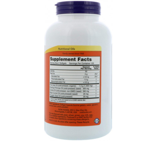 Омега 3-6-9 Now Foods Omega 3-6-9 250 капс