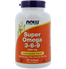 Омега 3-6-9 Now Foods Super Omega 3-6-9 1200 мг 180 гел капс