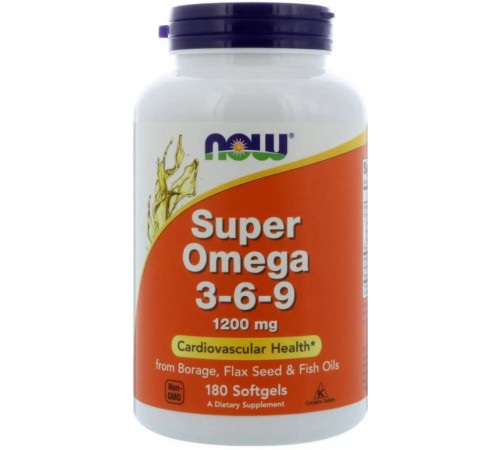 Омега 3-6-9 Now Foods Super Omega 3-6-9 1200 мг 180 гел капс