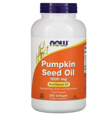Гарбузова олія Now Foods Pumpkin Seed Oil 1000 мг 200 гел капс
