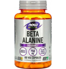 Бета-аланін Now Foods Beta-Alanine 750 мг 120 капс