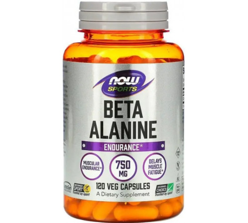 Бета-аланін Now Foods Beta-Alanine 750 мг 120 капс