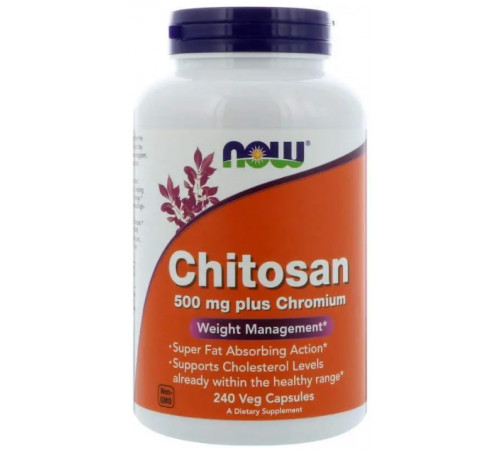 Хітозан та хром для схуднення Now Foods Chitosan 500 мг 240 капс