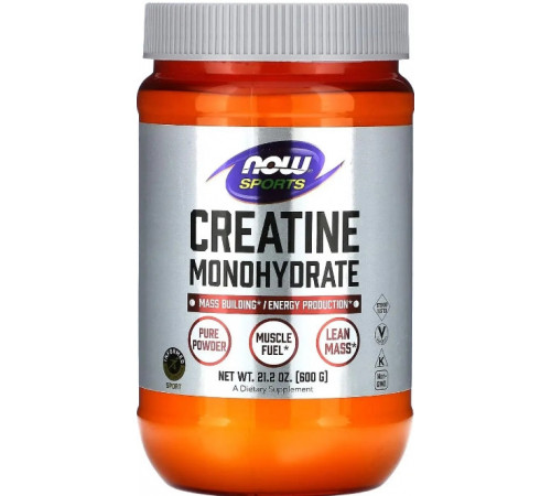 Креатин моногідрат Для росту м'язів NOW Foods Creatine Monohydrate 600 г