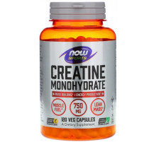 Креатин моногідрат Now Foods Creatine Monohydrate 750 мг 120 вег капсул
