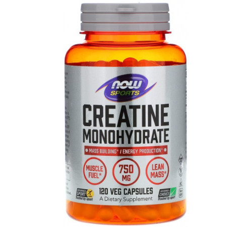 Креатин моногідрат Now Foods Creatine Monohydrate 750 мг 120 вег капсул
