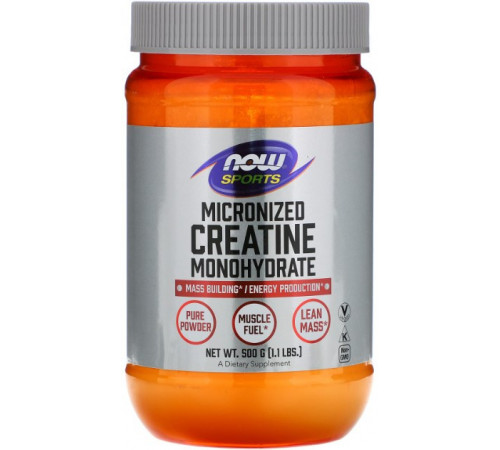 Креатин моногідрат Now Foods Micronized Creatine Monohydrate 500 грам