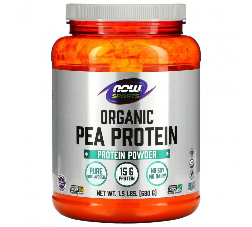 Гороховий протеїн Now Foods Organic Pea Protein 680 г Без смаку