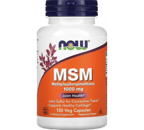 Метилсульфонілметан Now Foods MSM Methylsulfonylmethane 1000 мг 120 капс
