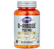 D-рибоза Now Foods Sports D-Ribose 750 мг 120 вег капс