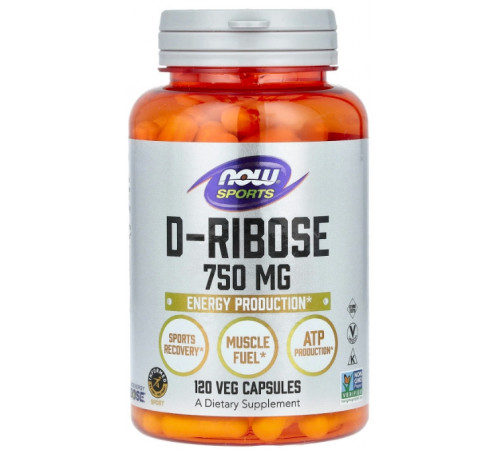 D-рибоза Now Foods Sports D-Ribose 750 мг 120 вег капс