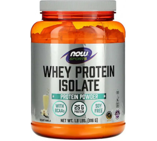 Ізолят сироваткового протеїну Now Foods Sport Whey Protein Isolate 816 г вершково-ванільний