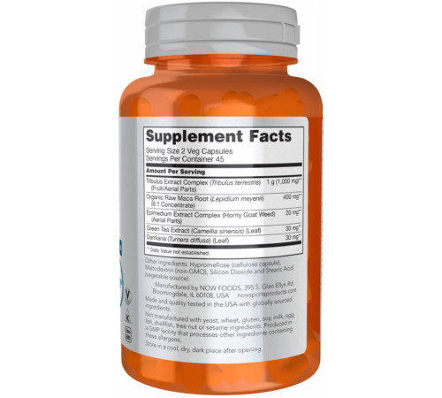 Трибулус Экстрим Now Foods Sports Tribulus Extreme мужское здоровье 90 вег капс