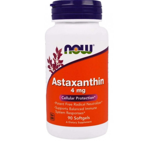 Астаксантин Now Foods Astaxanthin 4 мг 90 гел капс