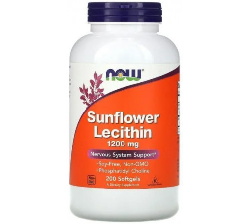 Лецитин соняшниковий Now Foods Sunflower Lecithin 1200 мг 200 капсул