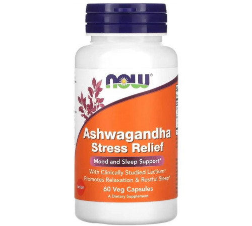 Ашвагандха Now Foods  Ashwagandha Stress Relief 60 вег капс