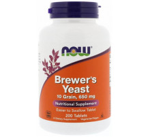 Пивні дріжджі Now Foods Brewer's Yeast 650 мг 200 таблеток
