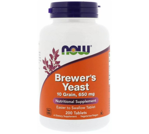 Пивні дріжджі Now Foods Brewer's Yeast 650 мг 200 таблеток