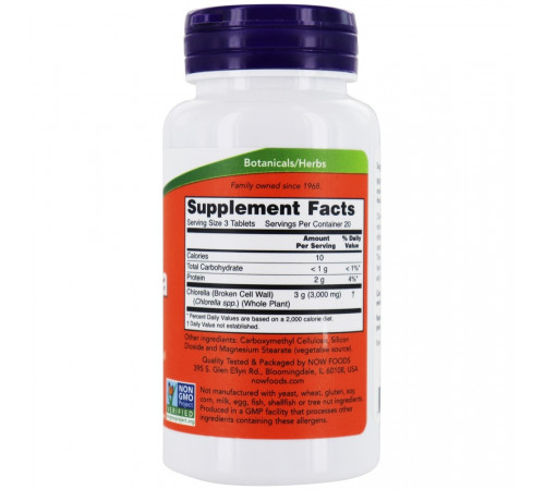 Хлорела Now Foods Chlorella 1000 мг 60 таб