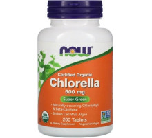 Водорості хлорели Now Foods Chlorella 500 мг, 200 таб