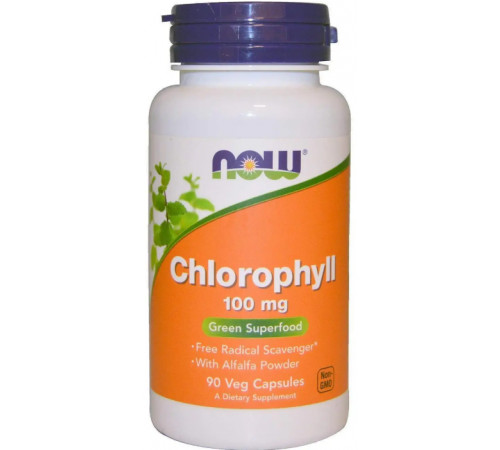 Хлорофіл від запаху з рота Now Foods Chlorophyll 100 мг 90 вег капс