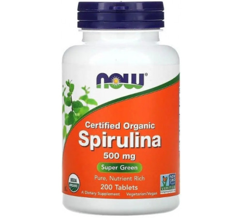 Спирулина Now Foods Spirulina 500 мг 200 таб