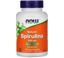 Спирулина натуральная 500мг Now Foods Spirulina 120 капс