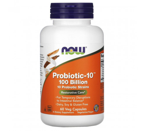 Пробіотики-10 Now Foods Probiotic-10 60 раст капс