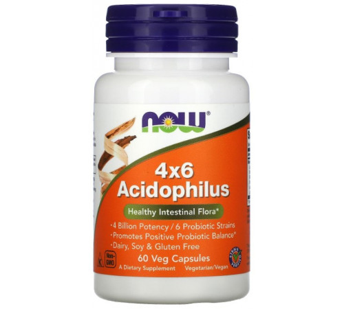 Пробіотики Now Foods Acidophilus 4x6 60 рослинних капсул