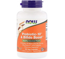 Пробіотик-10 з Bifido Boost Now Foods Probiotic-10 25 млрд КОЕ 90 вег капс