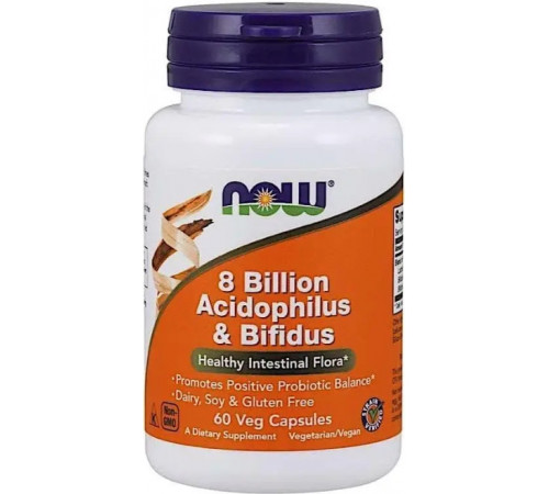 Пробіотики для травлення Now Foods Acidophilus & Bifidus 60 вег капс