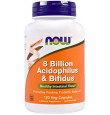 Пробиотики Now Foods Acidophilus & Bifidus 8 млрд КОЕ 120 вег капсул
