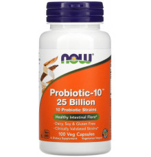 Пробіотики Now Foods Probiotic-10 25 млрд 100 рослинних капсул