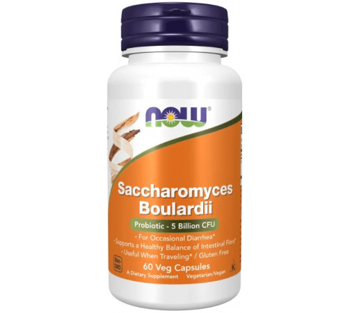 Сахароміцети Буларді (пробіотики) Now Foods Saccharomyces Boulardii 5 млрд. КОЕ 60 вег капс