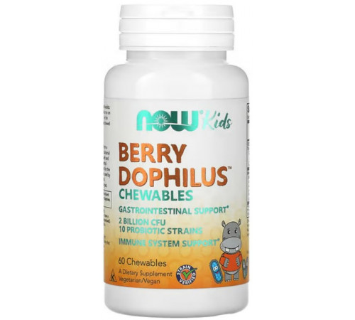 Пробиотики для детей Now Foods Berry Dophilus 2 млрд КОЕ 60 жев таблеток Ягоды