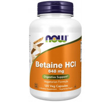 Бетаїн гідрохлорид Now Foods Betaine HCL 648 мг 120 вег капсул