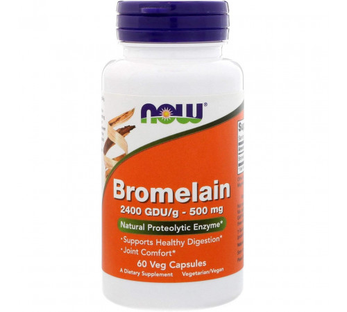 Бромелайн Now Foods Bromelain 500 мг 60 вег капс