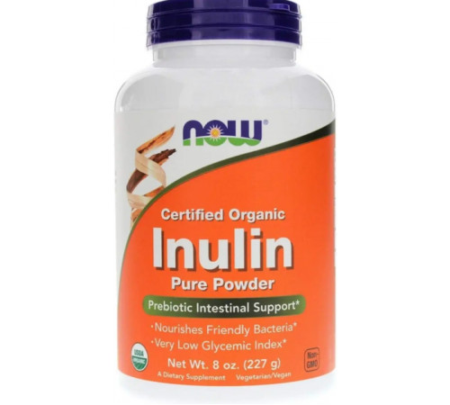 Інулін органічний Клітковина Now Foods Inulin 227 г