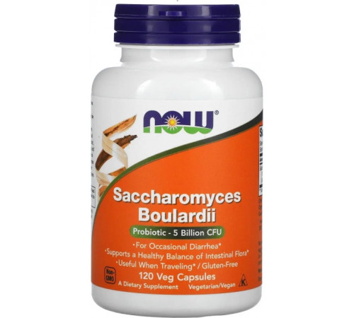 Сахаромицеты Буларди Now Foods Saccharomyces Boulardii 5 млрд. КОЕ 120 вег капс