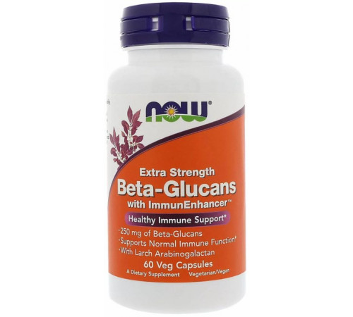 Бета-глюкани Now Foods Beta-Glucans 250 мг 60 вег капсул
