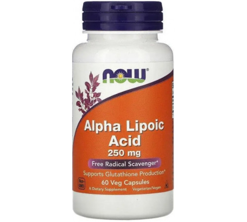 Альфа-ліпоєва кислота Now Foods  Alpha Lipoic Acid 250 мг 60 капс