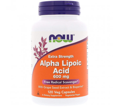 Альфа-ліпоєва кислота Now Foods Alpha Lipoic Acid 120 вег капс