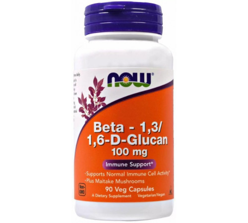 Бета глюкан Now Foods Beta-1,3/1,6-D-Glucan 100 мг 90 вег капсул
