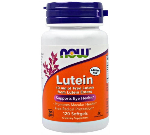 Лютеїн для зору  Now Foods Lutein 10 мг 120 капсул