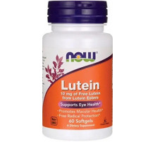 Лютеин для зрения Now Foods Lutein 10 мг 60 капс
