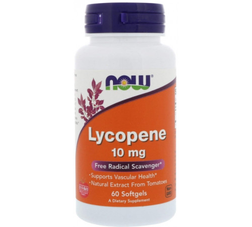 Лікопін Now Foods Lycopene 10 мг 60 гел капс