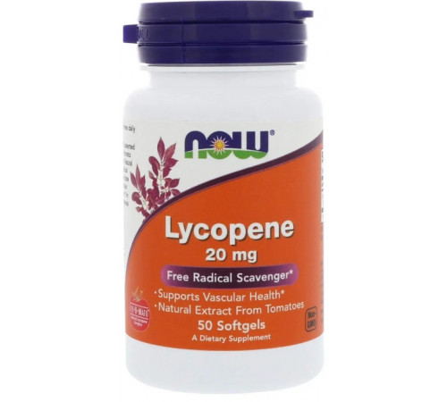 Лікопін Now Foods Lycopene 20 мг 50 гел капс
