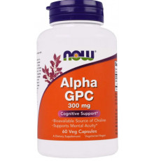 Альфа (гліцерофосфохолін) для покращення пам'яті Now Foods Alpha GPC 300 мг 60 вег капс