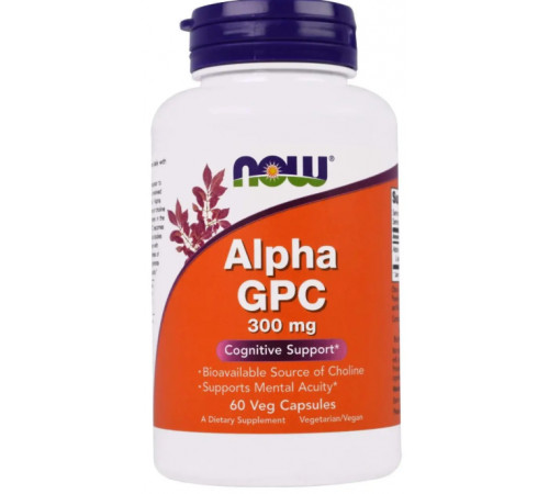 Альфа (гліцерофосфохолін) для покращення пам'яті Now Foods Alpha GPC 300 мг 60 вег капс